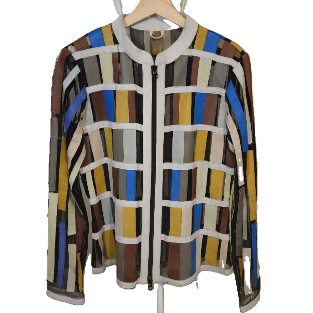 Cartise Paneled Leather Jacket in Size Small